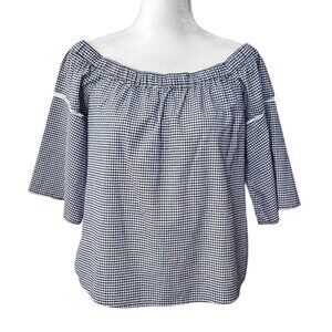 A&F Gingham Off the Shoulder Top
